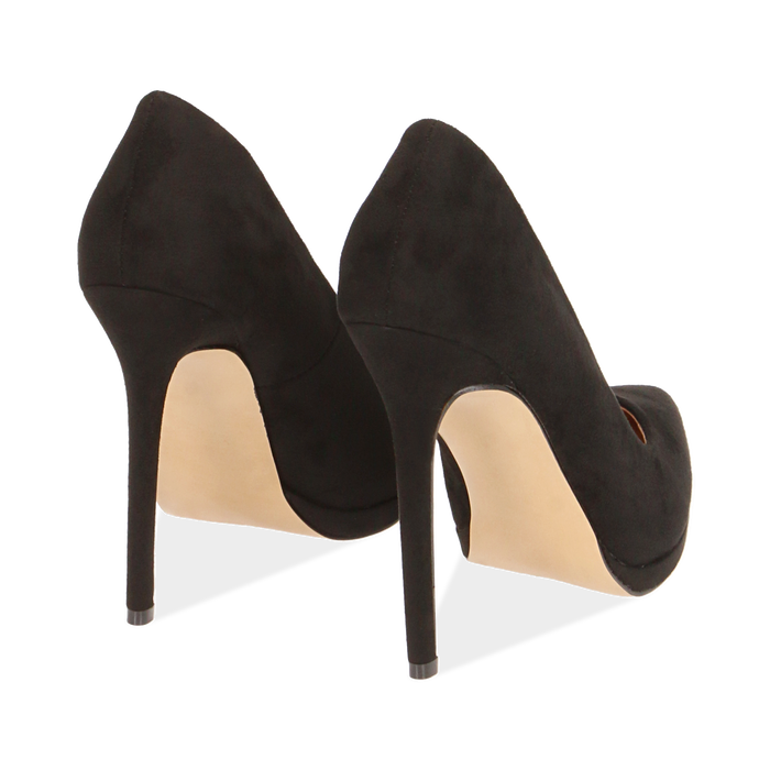 Decollete Nere In Microfibra Con Plateau Tacco 12 Cm Primadonna Collection