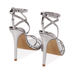 Sandali argento laminato, tacco 10,5 cm, Primadonna, 212173121LMARGE036, 003 preview