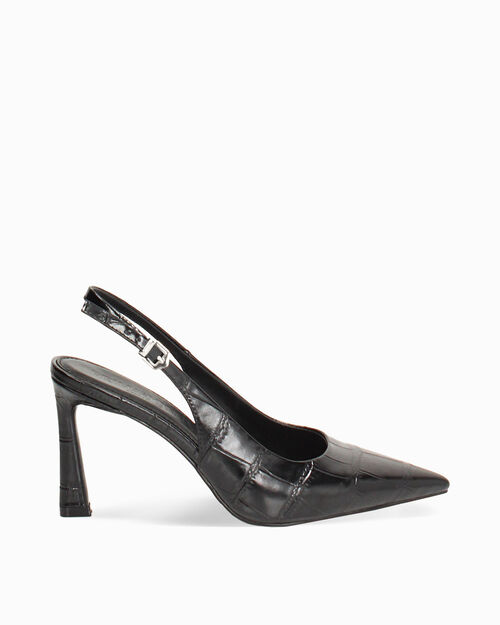 D&eacute;collet&eacute; slingback noires talon 8,5 cm