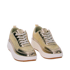 Sneakers in laminato oro, New Collection, 230117102LMOROG035, 002a
