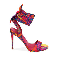 Sandali lace-up multicolor in raso, tacco 10,5 cm, Primadonna, 212163147RSMUFU035, 001 preview