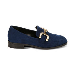 Mocassini flat blu in microfibra, Primadonna, 224986001MFBLUE041, 001 preview