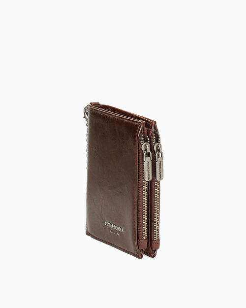 Cartera marr&oacute;n con cadena, BROWN