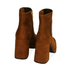 Ankle boots cognac in microfibra, tacco 9,5 cm , Primadonna, 204908706MFCOGN037, 003 preview