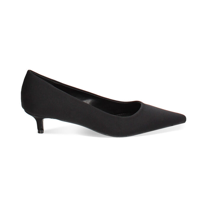 Décolleté nere in tessuto, tacco 4,5 cm, Primadonna, 244945801LYNERO035
