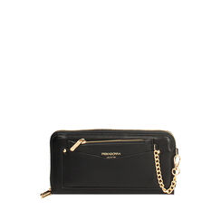 Portafoglio nero minimal chic, Primadonna, 275102779EPNEROUNI, 001a