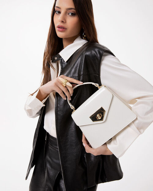 Mini bolso crema con bandolera removible, CREAM