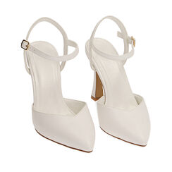 Zapatos destalonados blancos, tacón de 9,5 cm., REBAJAS, 192106273EPBIAN040, 002a