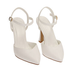 Slingback bianche, tacco 9,5 cm , Primadonna, 192106273EPBIAN035, 002a