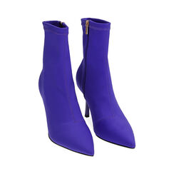 Ankle boots viola in lycra, tacco 8,5 cm , Saldi, 182162809LYVIOL035, 002 preview