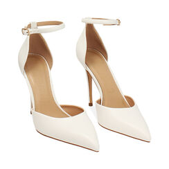 Escarpins &agrave; bride ouverte blancs talon 10 cm, Chaussures, 272130678EPBIAN036, 003 preview