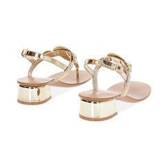 Sandale à petit talon femme or-vert, Primadonna, 254946606LMORVE035, 004 preview