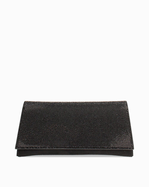Clutch negra con strass brillantes, MULTI COLOR