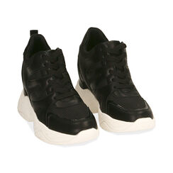 Zapatillas negras, cuña 4 cm, REBAJAS, 182815552EPNERO035, 002 preview