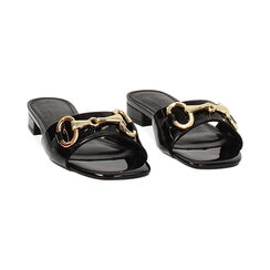 Ciabattine da donna in vernice nera con morsetto, Primadonna, 254951308VENERO035, 002 preview