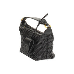 Mini bag nera in materiale intrecciato, Primadonna, 261600636EINEROUNI, 003 preview