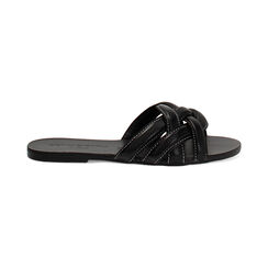 Sandalias planas mujer negras de piel, Primadonna, 256704443PENERO036, 001 preview