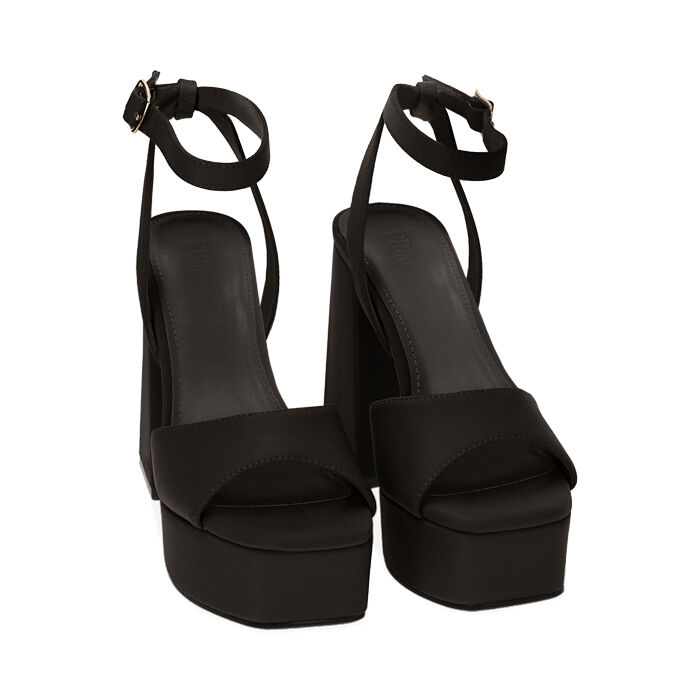 Sandali neri con plateau primadonna top