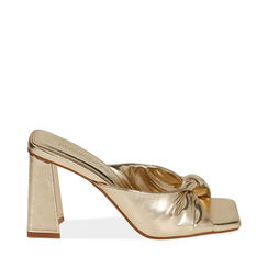 Mules oro, tacco 8,5 cm , Scarpe, 192142202LMOROG036, 001a