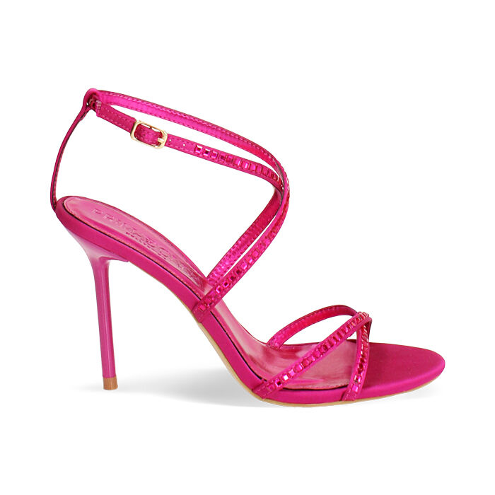 Sandali fucsia con tacco 9,6 cm, Primadonna, 272126910RPFUCS035