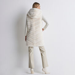 Cappotto smanicato panna, Primadonna, 22B420543FUPANNM, 005 preview