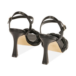 Sandalias negro acolchadas, tacón 9,5 cm, Primadonna, 192127507EPNERO036, 004 preview