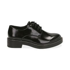 Chaussures à lacets noires abrasives, Soldés, 160685071ABNERO036, 001 preview