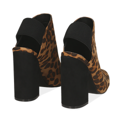 Mules leopard in microfibra, tacco 11 cm , Scarpe, 142186941MFLEOP035, 004 preview