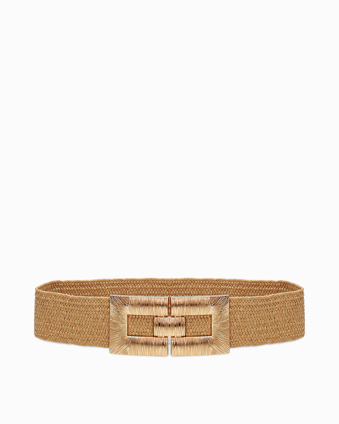 Cintura beige con fibbia oro
