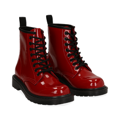 Anfibi rossi in vernice, Stivaletti, 142801501VEROSS036, 002 preview