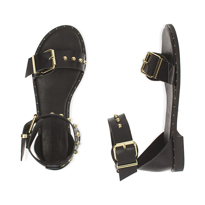 Sandales femmes sales noires plates