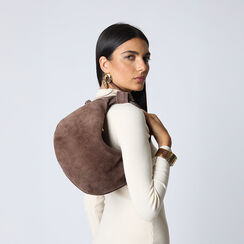 Bolso de mano marrón redondo, Primadonna, 240804465CMMOROUNI, 002a