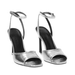 Sandali con tacco argento da donna, altezza 9,5 cm, Primadonna, 26M707350LMARGE035, 002a