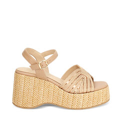 Compensées femme or en raphia, Primadonna, 25P115628RFOROG036, 001a