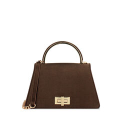 Mini sac femme marron foncé en satin, Primadonna, 255126021RSMOROUNI, 001a