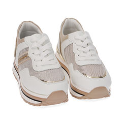 Sneakers beige, suola 5 cm, Primadonna, 212835023EPBEIG035, 002 preview
