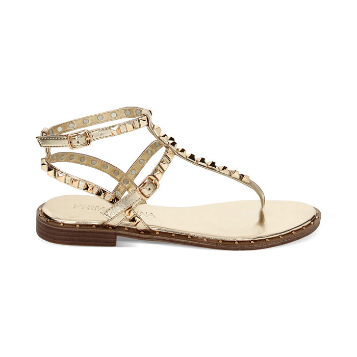 Sandali donna bassi oro in laminato Primadonna Collection
