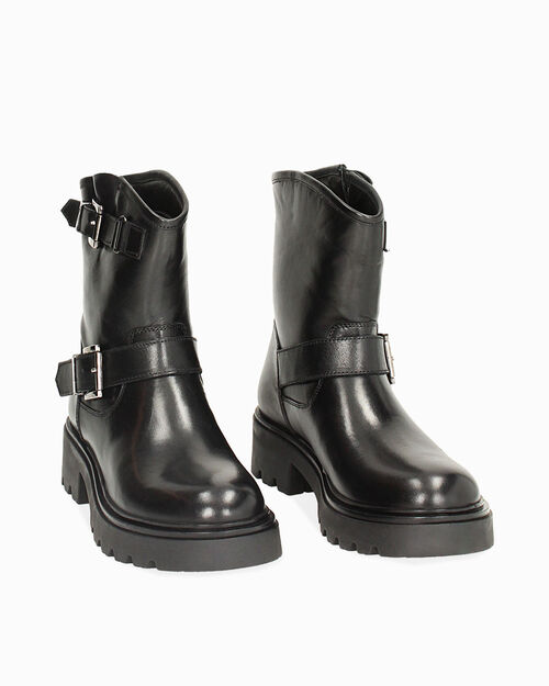 Biker negros de piel, BLACK
