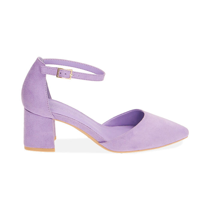 Décolleté lilla in microfibra, tacco 6 cm, Primadonna, 214942231MFLILL037