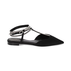Ballerine slingback nere in raso, Ultime occasioni, 232150109RSNERO035, 001 preview