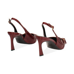 Décolleté slingback bordeaux con tacco di 7,5 cm, Primadonna, 262110603EUBORD035, 003 preview