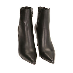 Ankle boots neri in pelle, tacco 10 cm , Primadonna, 20A565022PENERO035, 002a