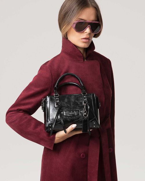 Mini bag nera con tracolla removibile, BLACK