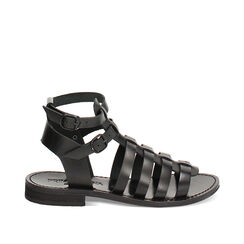 WOMEN SHOES FLAT COW LEATHER NERO, Primadonna, 23B814028VANERO035, 001a