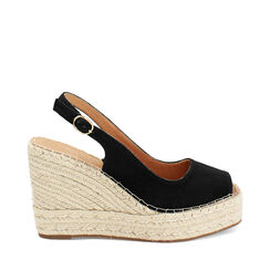 Zeppe donna nere in canvas, Primadonna, 25G405022CANERO035, 001a