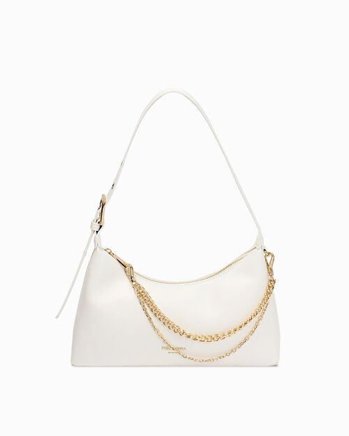 Mini bolso blanco con bandolera removible, WHITE