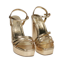 Sandali oro laminato, tacco 12 cm , Primadonna, 192180920LMOROG036, 002 preview