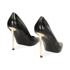 Décolleté nera con stampa cocco tacco 11 cm, Primadonna, 262188802CCNERO035, 003 preview