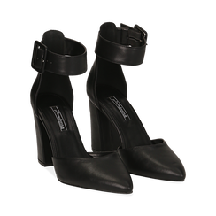 D&eacute;collet&eacute; nere in eco-pelle, tacco 9,50 cm , Scarpe, 144895575EPNERO035, 002 preview