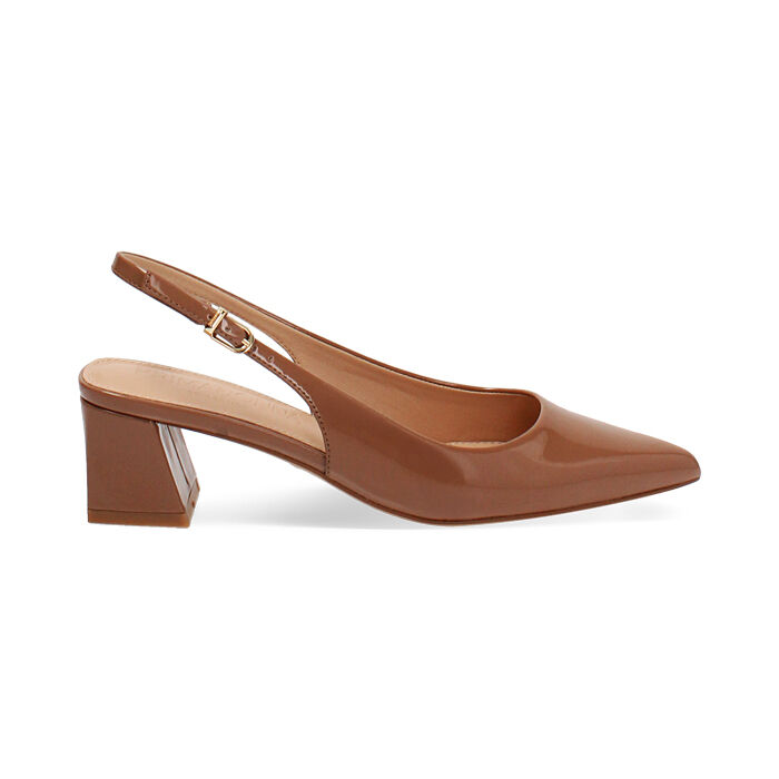 D&eacute;collet&eacute; slingback fango tacco 4,9 cm, Primadonna, 272752401VEFANG035